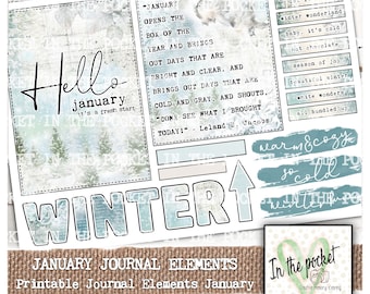 Winter, Winter Feelings, Zitate, Worte, druckbar, Digitaler Download, Scrapbook, Journal, Papier, Junk Journal, Dezember, Ephemera, Januar