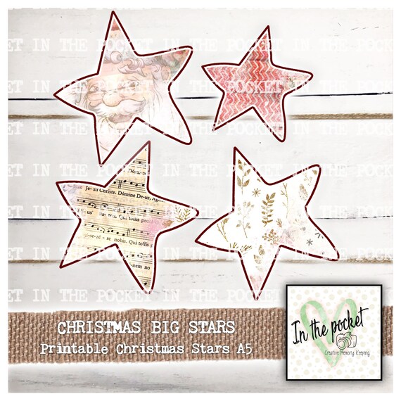 digital download printable mixed media scrapbook journal collage stars junk journal ephemera stickers printable stars vintage a5 art collectibles mixed media collage issho ueno com