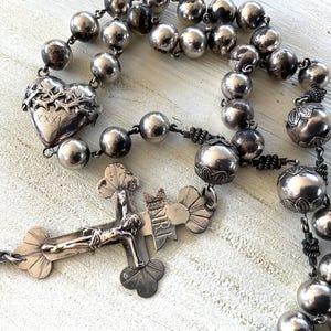German silver antique rosary