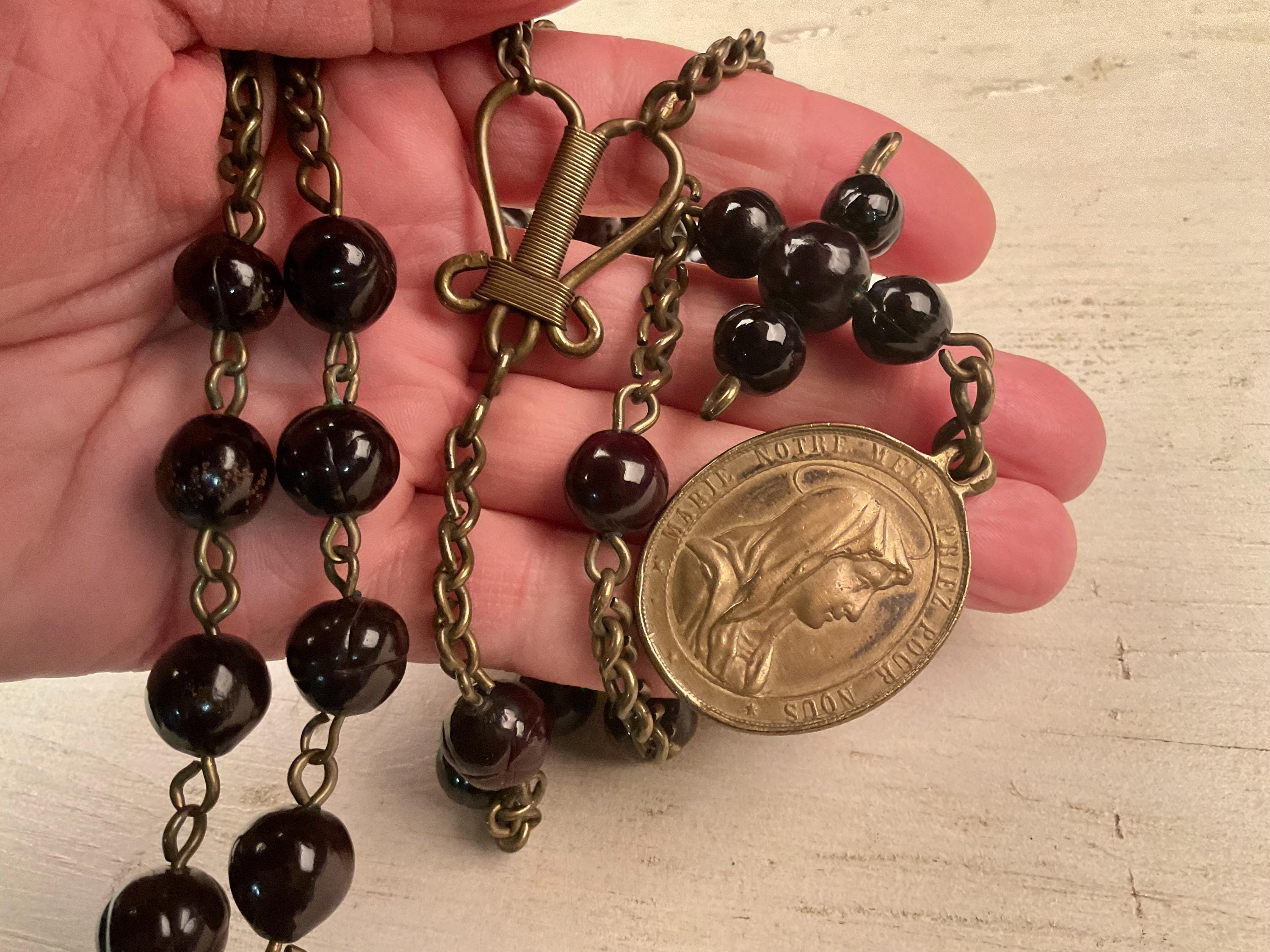 antique nuns rosary with credo