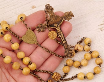 antique  bone rosary