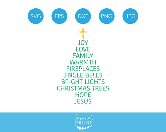 Download Christmas Tree Svg Christmas Words Svg Christmas Sayings Etsy
