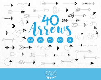Arrow SVG Bundle, Arrow Clipart, Tribal SVG, Boho SVG, Bohemian Svg, Arrow with Heart Svg, Arrow with Feather Svg, Arrow Eps, Arrow Png