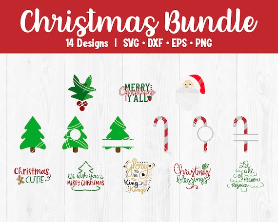 Download Christmas Svg Bundle Xmas Clipart Santa Cut File Christmas Tree Candy Cane Holly Merry Christmas Svg Files For Cricut Dxf Eps Png By Savanasdesign Catch My Party