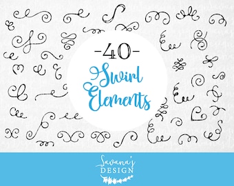 Digital frames and borders, svg borders, handdrawn clipart, doodle svg, border svg, swirl svg, swirl clipart, vector frames, border elements
