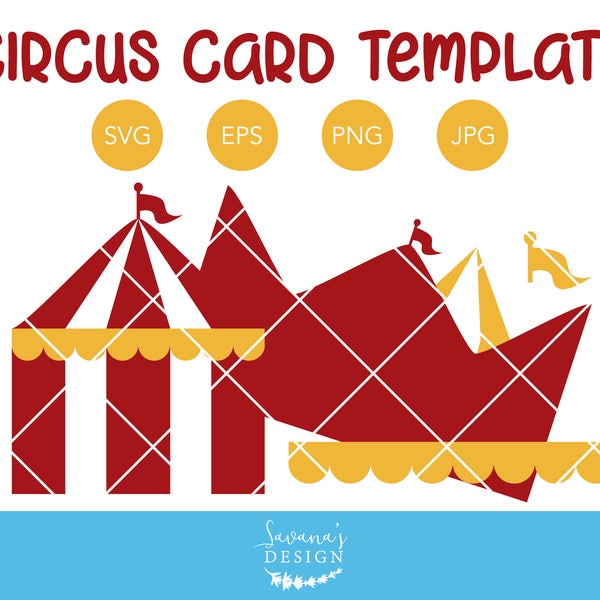 Circus Tent Invitation Template, Circus SVG, Circus Card, Birthday Party SVG, Circus Tent SVG, Invitation Svg, Template Svg, Card Svg