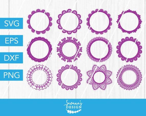 Download Lace Round Monogram Svg Lace Svg Doilies Svg Doily Svg Etsy