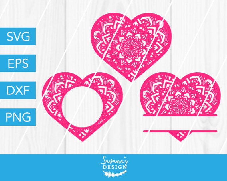 Download Heart Split Monogram SVG Love SVG Anniversary SVG Wedding ...