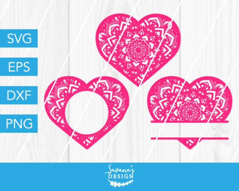 Download Heart Split Monogram SVG Love SVG Anniversary SVG Wedding ...