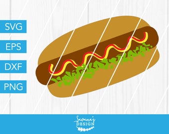 Hot Dog SVG, Hotdog SVG, Fair SVG, Fast Food Svg, Hot Dog Clipart, Grill Svg, Hot Dog Party, Svg File for Cricut, Cricut, Cricut Design, Svg