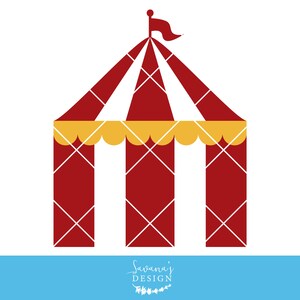 Circus Tent Invitation Template, Circus SVG, Circus Card, Birthday ...