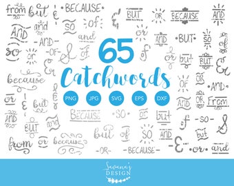 Catchword, Ampersands Clipart, Hand Drawn Elements, Handwritten, Typography Clipart, Hand lettering, SVG, EPS, DXF, png, jpg, ai illustrator