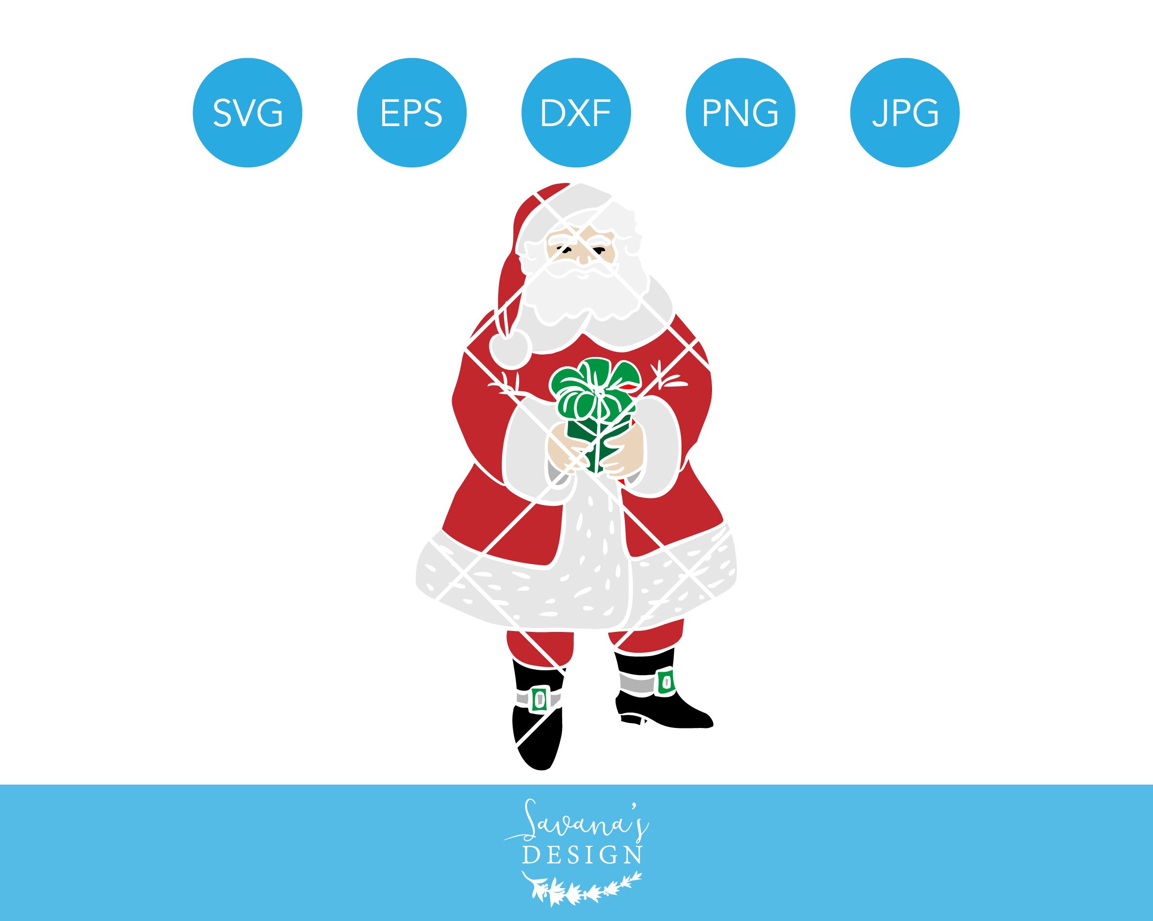 Download Santa Claus SVG Santa SVG Vintage Santa SVG Fancy Santa | Etsy