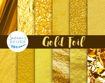 Gold Foil Background, Gold Metallic Paper, Gold Backdrops, Gold Foil Texture, Gold Clipart, Gold Background, Scrapbook Paper, Digital Paper