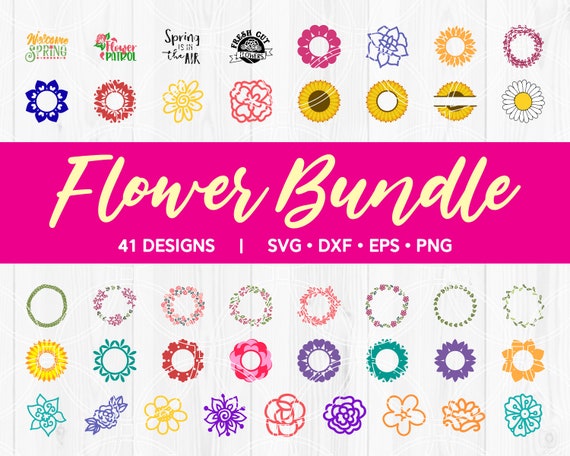 Download Flower Svg Bundle Floral Cut Files Wedding Clipart Flower Round Monogram Floral Wreath Monogram Frames Valentines Instant Download By Savanasdesign Catch My Party