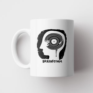 Brainstorm Mug, Music, Cool Gift, Tea Lover, Unique Gift, Wash Resistant Handle on the Left