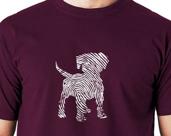 Puppy T-shirt, Dog Lover, Fingerprint, Cute, Animal Lover, Pet, Doggy, Silkscreen, Hand Printed, Cotton tee, Gift for pet lover