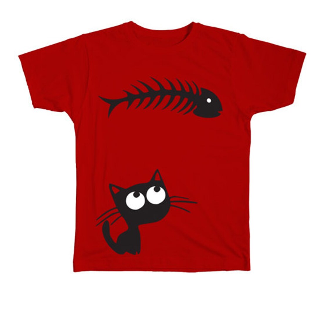 Catfish Tshirt for Kids Cat Fish Screen Print Black & Etsy