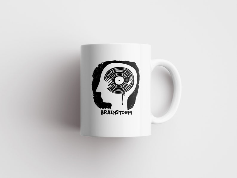 Brainstorm Mug, Music, Cool Gift, Tea Lover, Unique Gift, Wash Resistant Handle on the Right