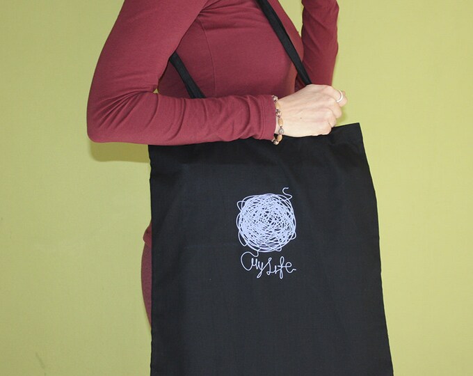 My Life Tote Bag, Long Handles