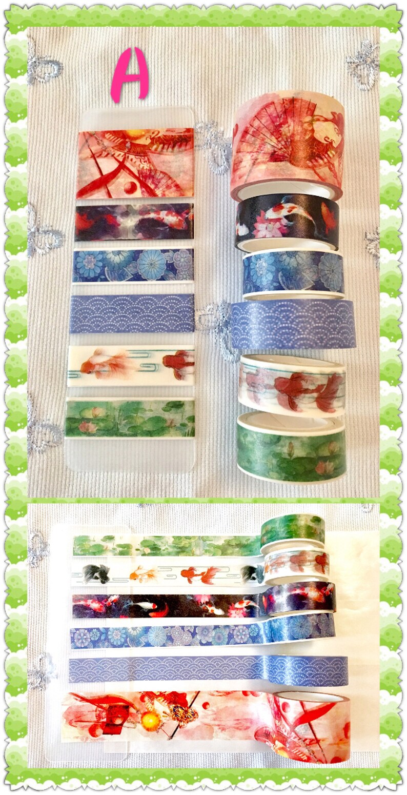 20'' Washi Tape Samples Set-Scrapbooking Embellishment-Diy sticker-Planner Decoration-Japanesse Cultural-Cartoons image 2