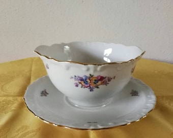 Brocante porcelain gravy bowl, Geha