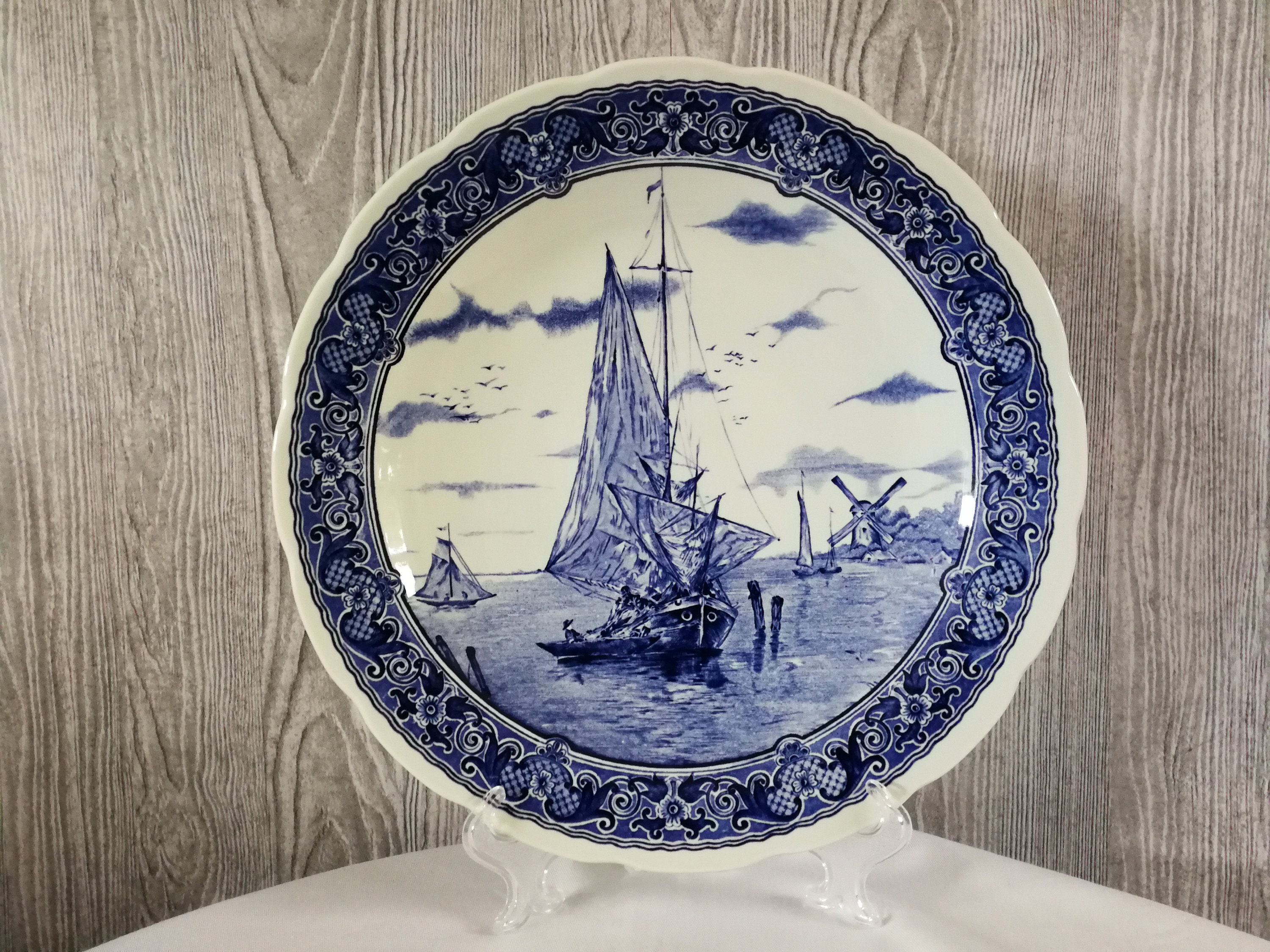 klep grot Primitief Grand Delft Blue Wall Board Plate Royal Sphinx by Boch - Etsy