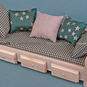 SOFA, Doll House Wooden Furniture 1:6 Scale For 12 Inch Dolls, Living Room Accessories, Role Play Collectible Miniature