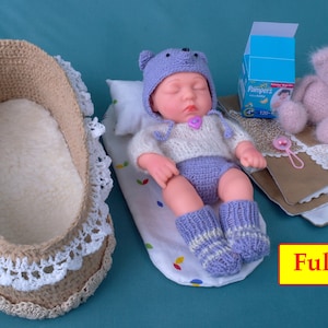 Baby Doll, Reborn 7  1/2  inch Full Body, Dolls House Realistic reborn, Micro Preemie Reborn, Baby Boy Cute Lifelike Miniature