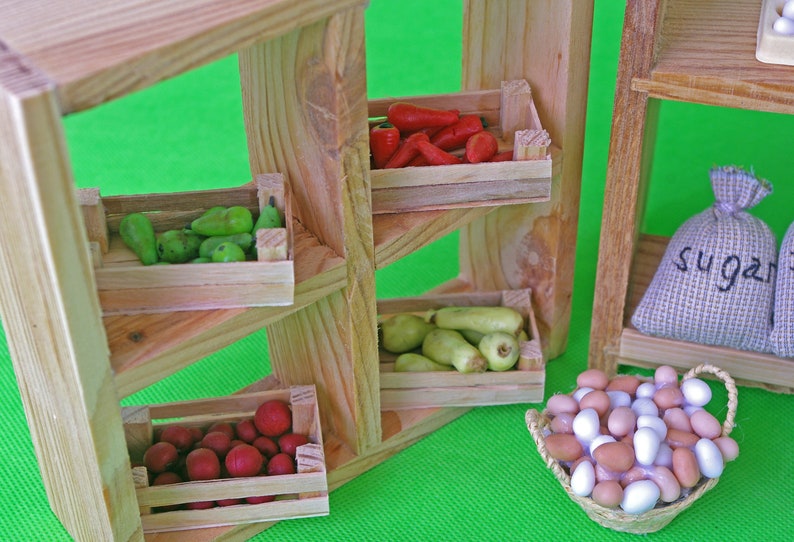 Farmer's Market Stand Vegetable shop, vegetables and fruits in boxes, counter, greengrocer's, street trade showcase, Chalkboard Signs image 3