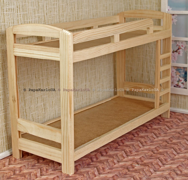 Bunk Bed DIY Kit DOLLHOUSE Wooden Furniture for Barbie | Etsy