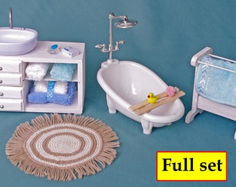 Bath for a small doll, for a baby doll, Bath for bathroom, set for dollhouse, Furniture 1:6 scale, dolls Accessories, Roleplaying games