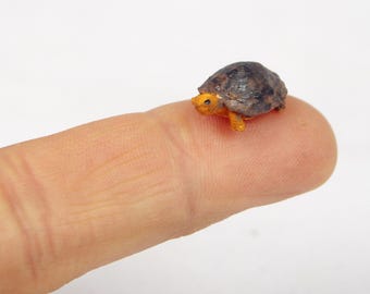 Miniature Turtle Terrarium, Realistic Dollhouse Pet, 1:12 Scale