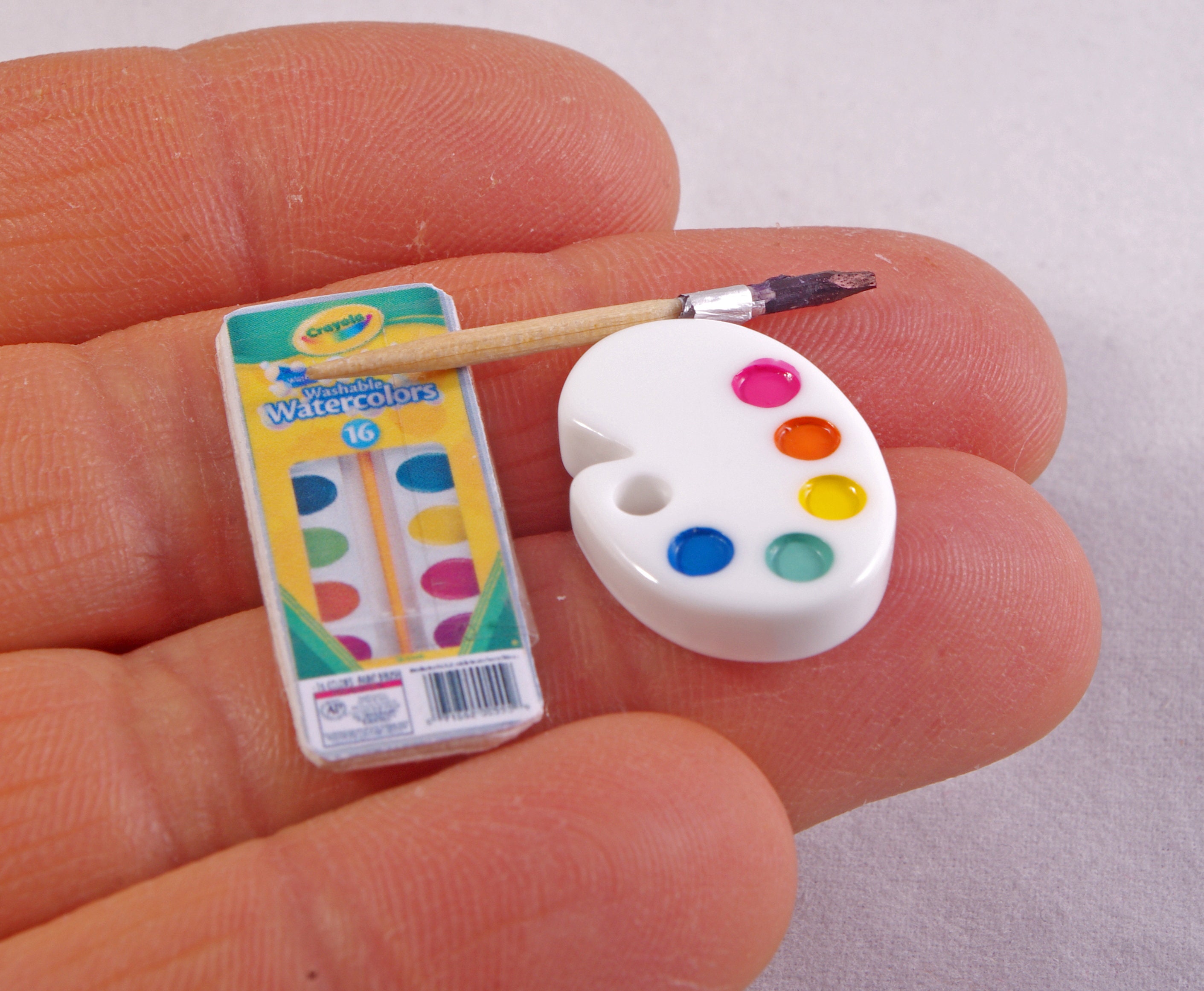 Miniature Artist's Set Brush Paints Palette Tiny Etsy