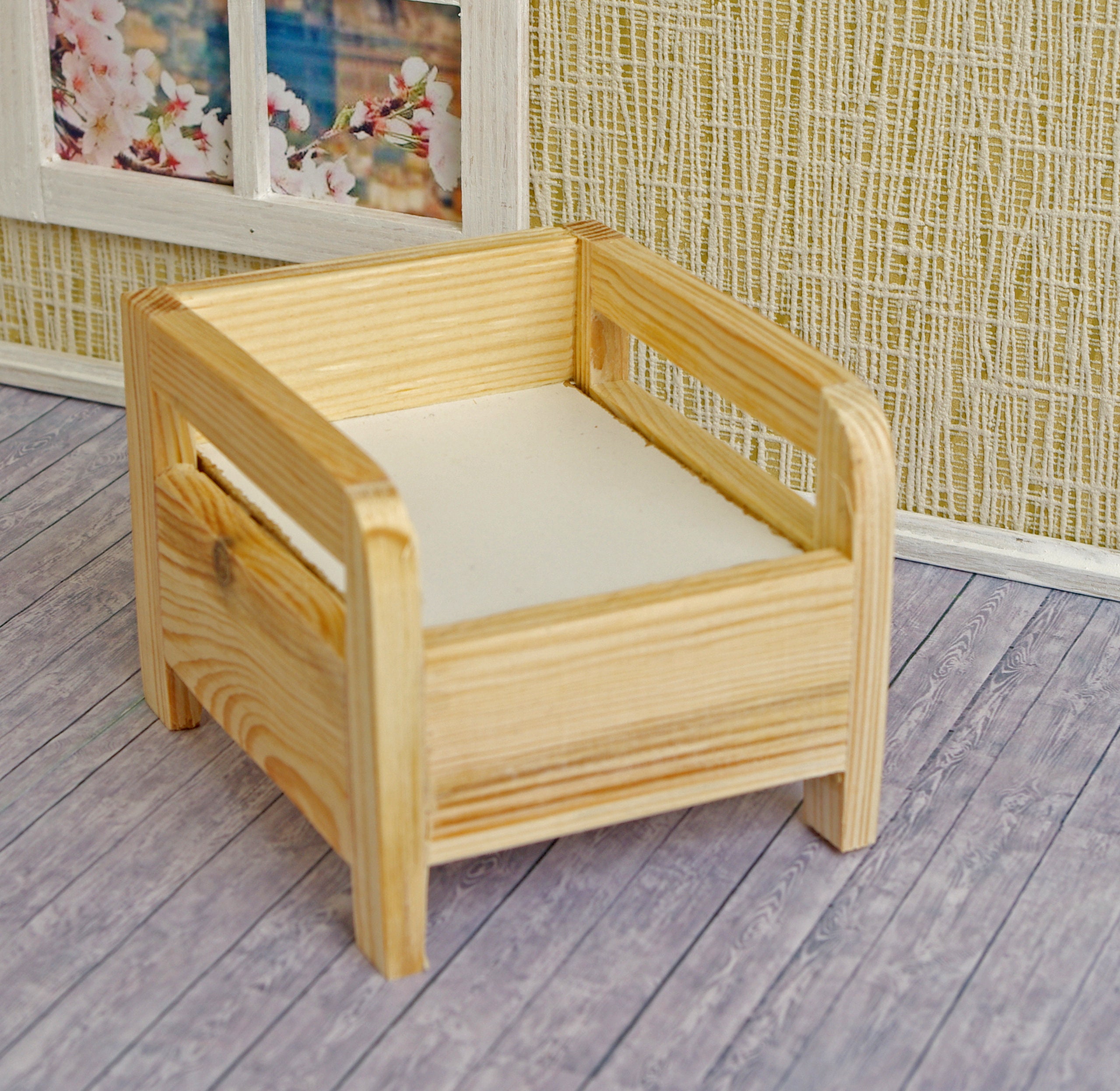 Armchair lounge Couch dollhouse wooden Furniture DIY Etsy