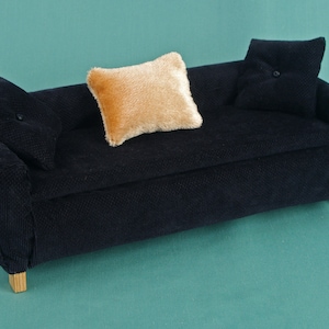 SOFA, couch, Dollhouse, Wooden Furniture, 1:6 Scale for 12 Inch Dolls, Living Room Accessories, Collectible Miniature