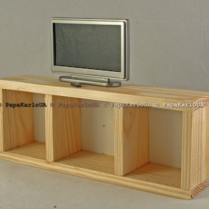 TV STAND TVset flower stand dollhouse wooden furniture role play 1/6 scale 12&quot; dolls
