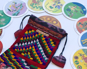 Double Headed Dragon Tarot Bag, Guatemalan Bag, Tarot Bag, Small Bag, Drawstring Bag, Dragon Bag, Handmade Bag Pouch Small Pouch, Purse