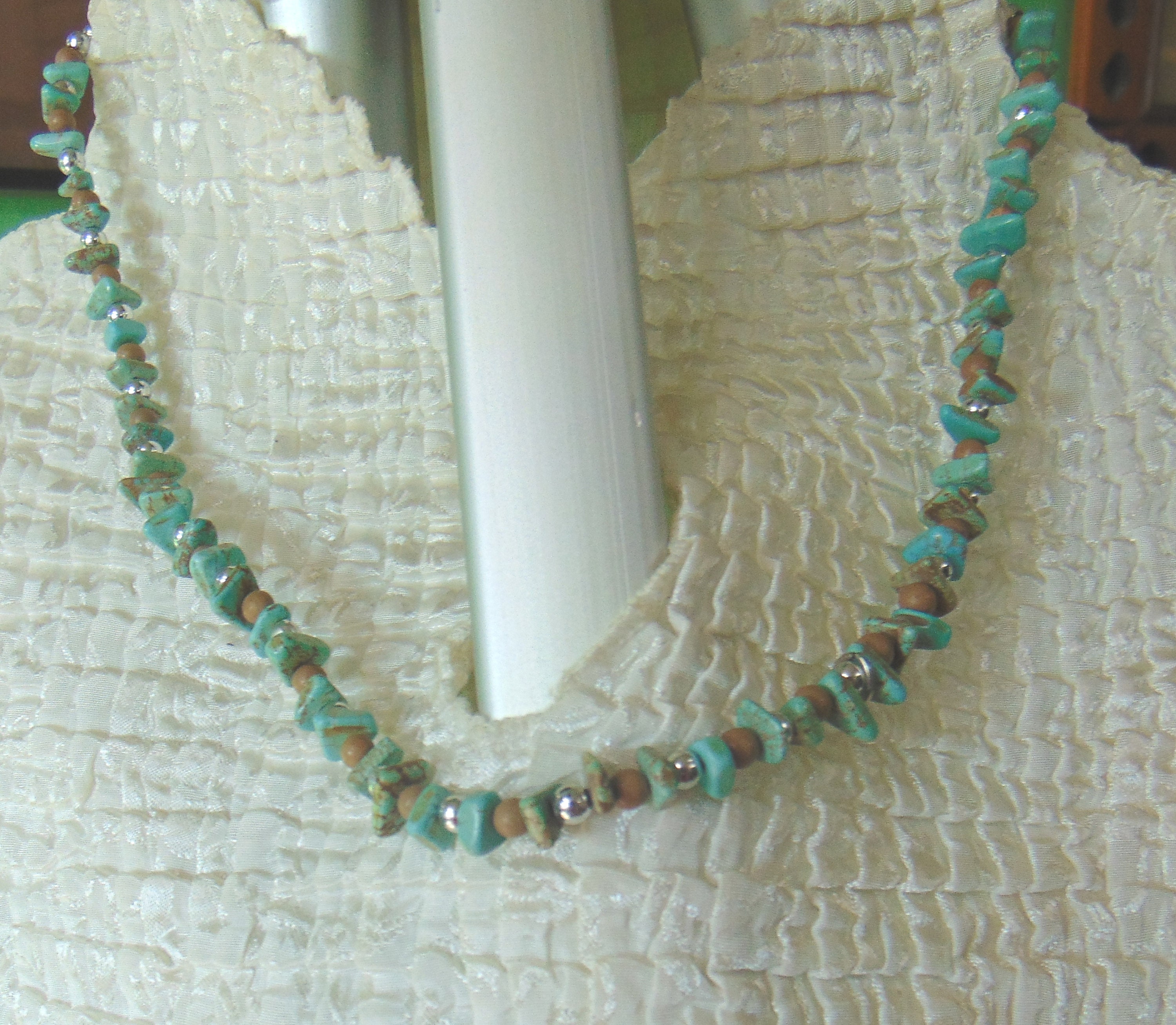 Faux Turquoise and Grainstone Necklace Etsy