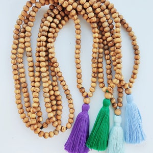 Mala Necklace 108 1 wooden beads Mala Necklace Meditation Necklace Meditation necklace Beaded Necklace tassel necklace image 5