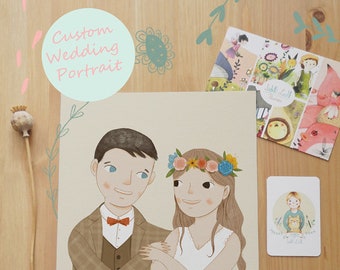 Custom Wedding Portrait | Couple Portrait | Wedding Gift | Digital Download