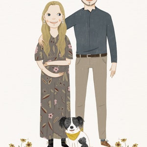 Custom Portrait Illustration Couple Portrait Family Portrait Digital Download image 4
