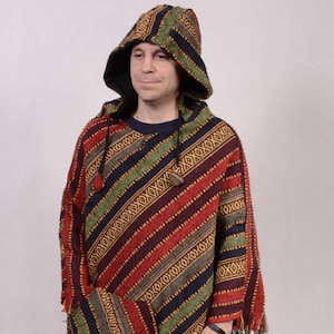 Hoodie Poncho 100% Woven and Brushed Cotton Hooded  (ONE SIZE)