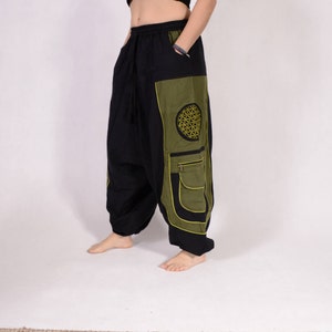 Flower of Life Harem Pants - Aladdin Pants - Harem Trousers - Yoga Pants - Cotton Afghani Pants - Alibaba Pants - Men - Woman