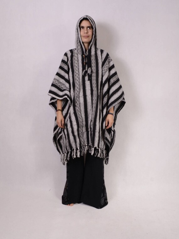 long hooded poncho