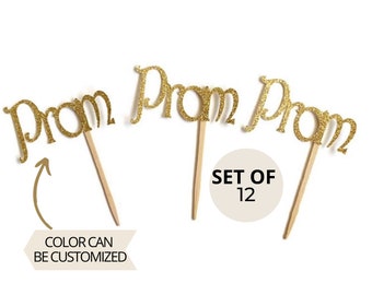 Prom decorations , Prom cupcake toppers , 2023 prom decorations , Prom accessories, Prom 2023 cupcake toppers, Gold prom decorations, 2023