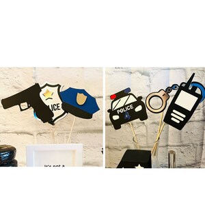 Police officer party props, Police birthday party centerpieces, Law enforcement photo booth party decorations, detective party, Graduation