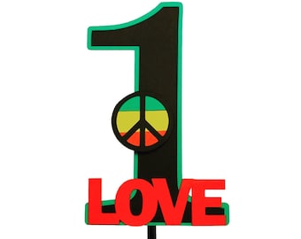 One love cake topper , One love first birthday party , First birthday cake topper , One love party decorations , Peace sign cake topper