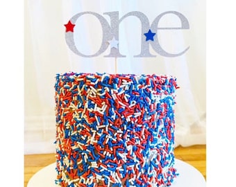 Fourth of July birthday , 4th of July cake topper, Fourth of July first birthday party, July 4th party decorations, Red white and blue decor