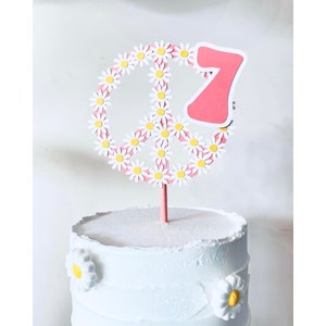 Daisy birthday cake topper, Groovy one party decorations, Wild one, Daisy 1st birthday party decor, Groovy decor, Hippie decorations, Boho